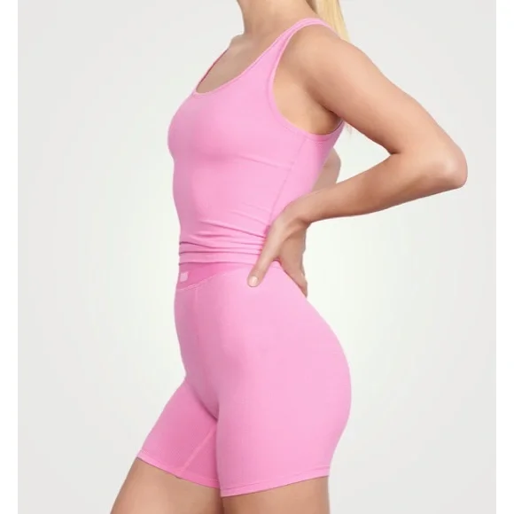 SKIMS | Tops | Skims Bubble Gum Pink Xs Cotton Rib Boxer